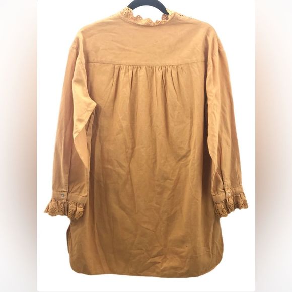 NWT ZARA women’s embroidery eyelet linen blend tunic top - Picture 2 of 5